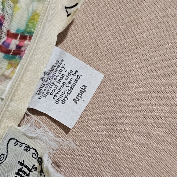 Vtg YOUNG INNOCENT Arpeja Pink Cream Striped Prairie Cottagecore Maxi Dress XS/S - Picture 13 of 14